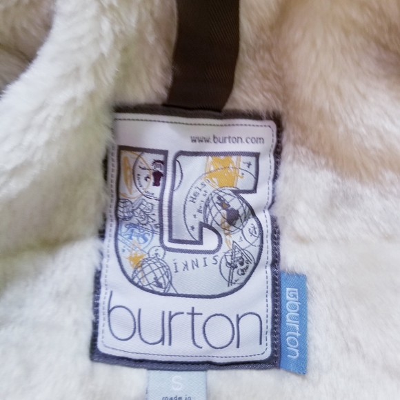 BURTON WOMEN SKI SNOW WINTER JACKET DETACHABLE HOOD BROWN AQUA PAISLEY SIZE S * - Picture 9 of 11